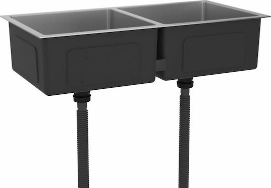 vidaXL Drop-In Sink Inox Brushed W40xD40cm Silver