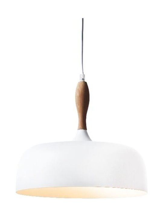 Aca Pendant Light White Bell with Socket E27 32cm