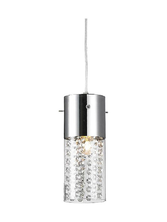 Aca Pendant Light Silver Rail for 4 Bulbs E14, E.14 82x120cm