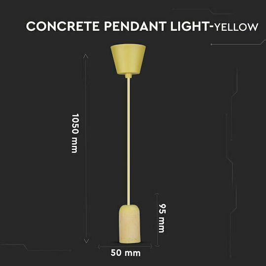 V-TAC VT-7668 Pendant Light Yellow with Socket E27 5cm