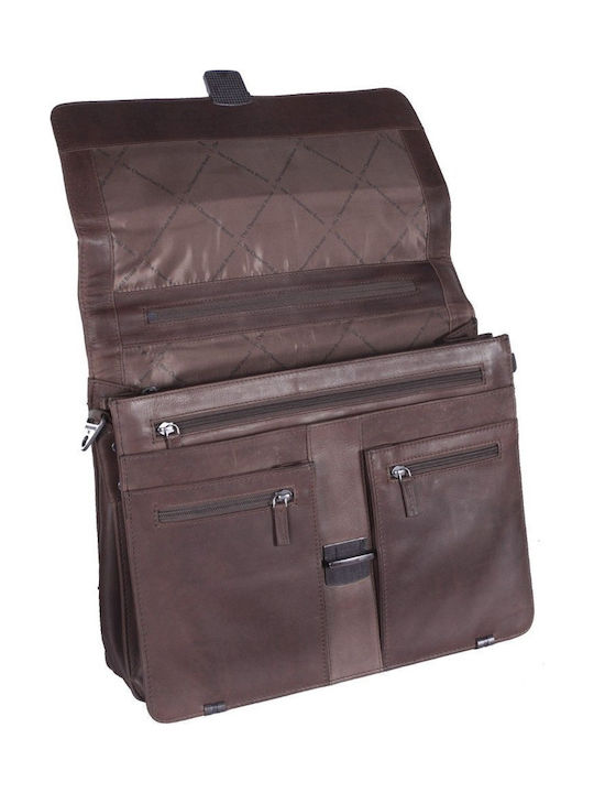 Joe Leather Men's Briefcase Brown