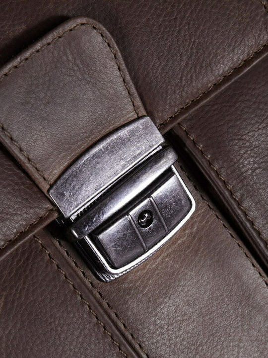Joe Leather Men's Briefcase Brown