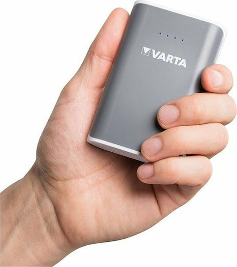 Varta Pack Power Bank 10400mAh με 2 Θύρες USB-A Ασημί