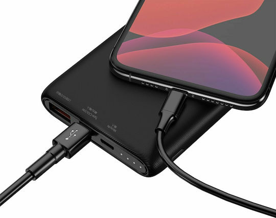 Baseus Bipow Power Bank 10000mAh 18W με 3 Θύρες USB-A και Θύρα USB-C Quick Charge 3.0 Μαύρο