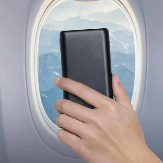 Baseus Bipow Power Bank 10000mAh 18W με 3 Θύρες USB-A και Θύρα USB-C Quick Charge 3.0 Μαύρο