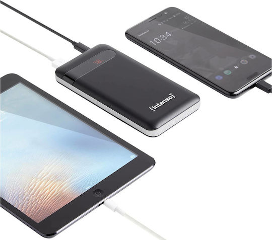 Intenso PD10000 Power Bank 10000mAh with USB-A Port and USB-C Port Quick Charge 3.0 Black