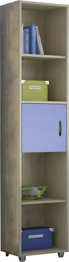 S2 Bücherregal Boden Latte-Blue 38.2x35x180cm