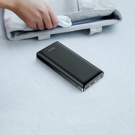 Baseus Mini JA Power Bank 30000mAh 15W mit 2 USB-A Anschlüssen und USB-C Anschluss Schwarz