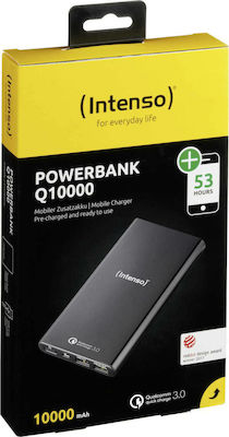 Intenso Q10000 Power Bank 10000mAh με 2 Θύρες USB-A Quick Charge 3.0 Μαύρο