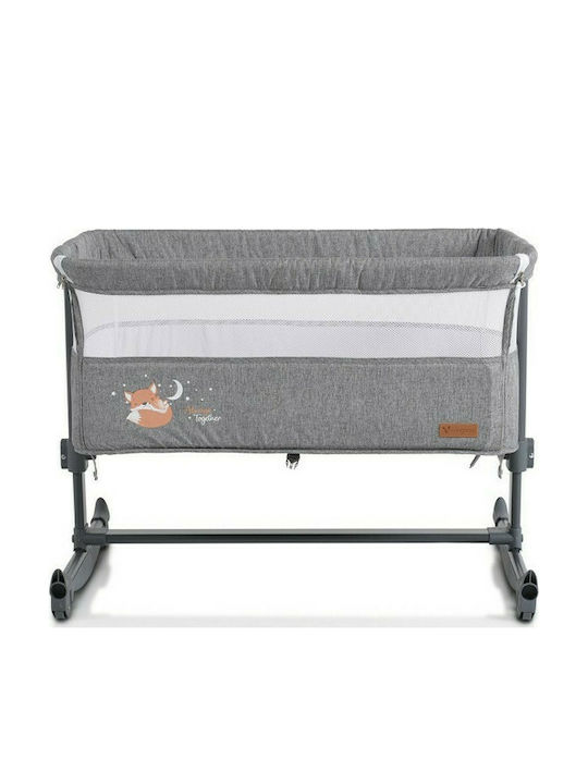 Cangaroo Wiege Always Together mit Matratze, Seitlicher Öffnung und Rädern Grey 108189