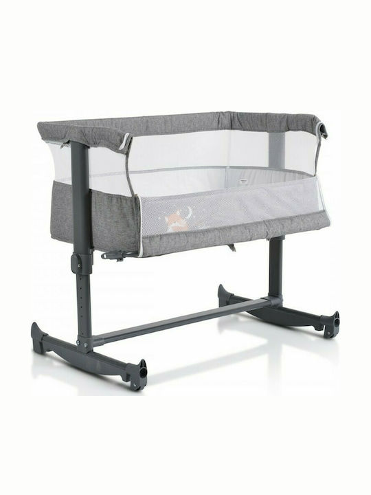 Cangaroo Wiege Always Together mit Matratze, Seitlicher Öffnung und Rädern Grey 108189