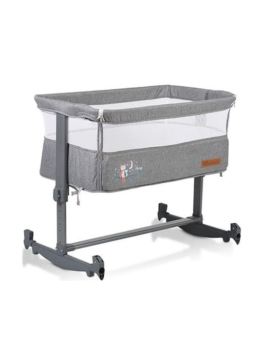 Cangaroo Wiege Always Together mit Matratze, Seitlicher Öffnung und Rädern Grey 108189