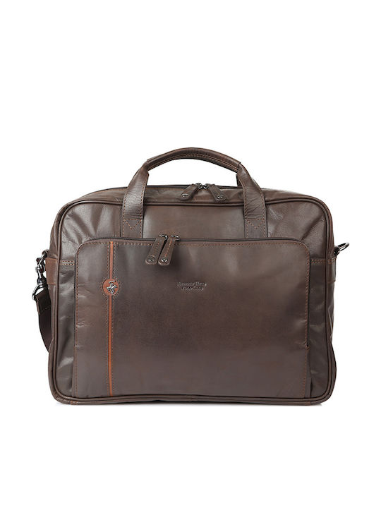 Leather Men's Briefcase Brown