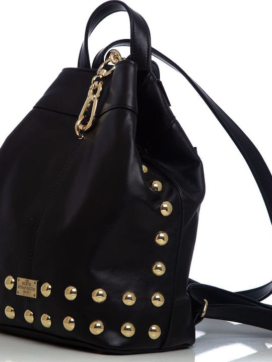 Black n Metal Women's Leather Backpack Black