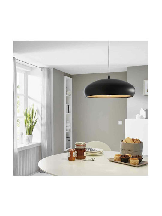 Eglo Mogano Pendant Light Black Bell with Socket E27 40x40cm