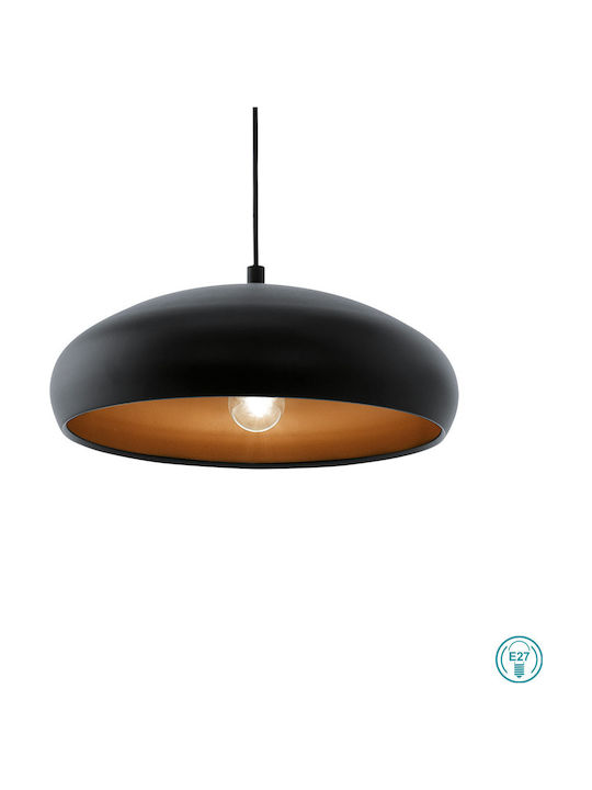 Eglo Mogano Pendant Light Black Bell with Socket E27 40x40cm