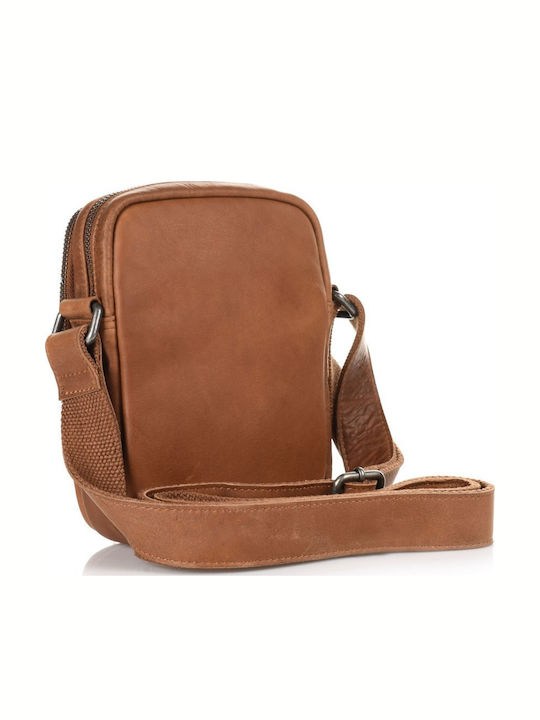 Leather Men's Bag Shoulder / Crossbody Tabac Brown