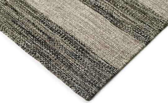 Tapicap Biento Handmade Rug Rectangular Wool Anthracite Stripes