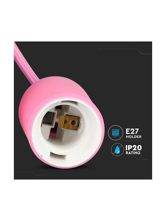 V-TAC VT-7228 Κρεμαστό Φωτιστικό Ροζ με Ντουί E27