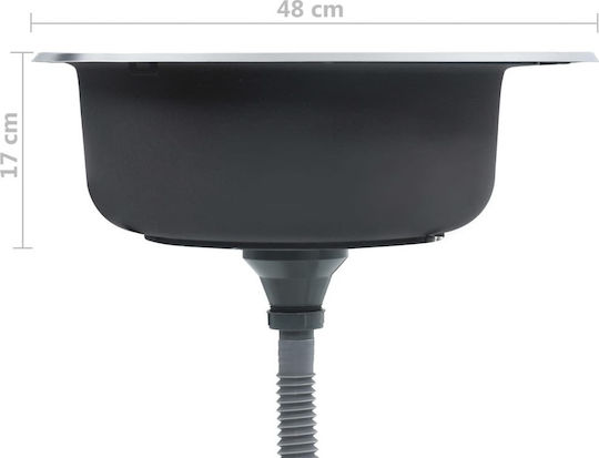 vidaXL Ένθετος Νεροχύτης Inox Brushed Μ48xΠ48cm Ασημί
