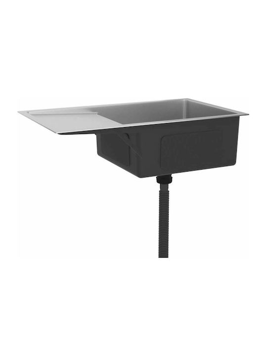 vidaXL Ένθετος Νεροχύτης Inox Brushed Μ75xΠ44cm Ασημί