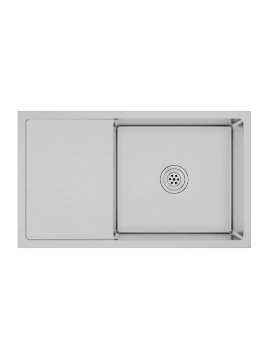 vidaXL Ένθετος Νεροχύτης Inox Brushed Μ75xΠ44cm Ασημί