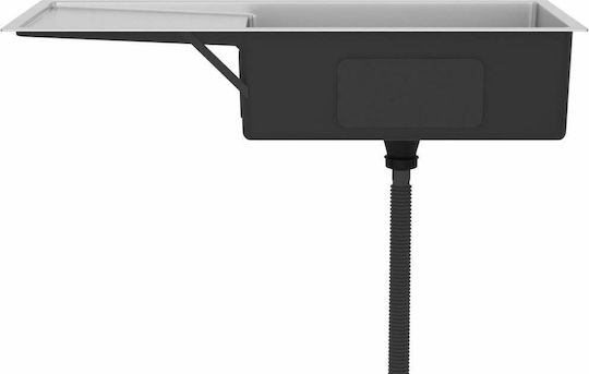vidaXL Ένθετος Νεροχύτης Inox Brushed Μ100xΠ44cm Ασημί