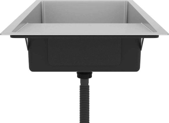 vidaXL Ένθετος Νεροχύτης Inox Brushed Μ100xΠ44cm Ασημί