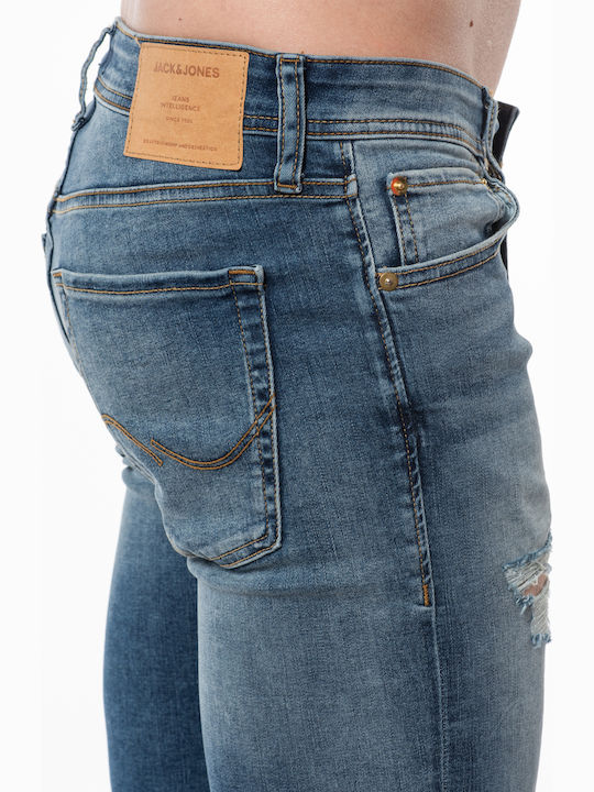 Men's Jeans Pants Elastic with Slim Tapered Fit Blue