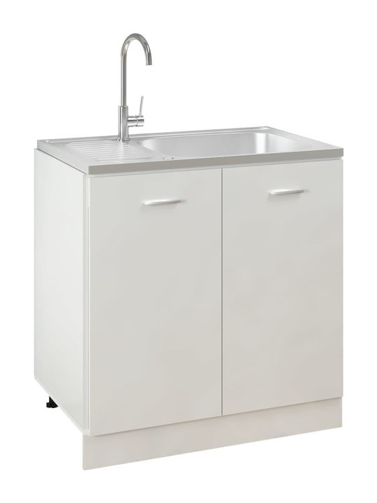 vidaXL Ένθετος Νεροχύτης Inox Μ80xΠ50cm Ασημί