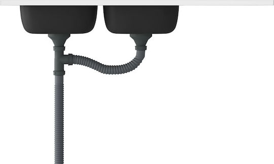 vidaXL Ένθετος Νεροχύτης Inox Μ120xΠ50cm Ασημί