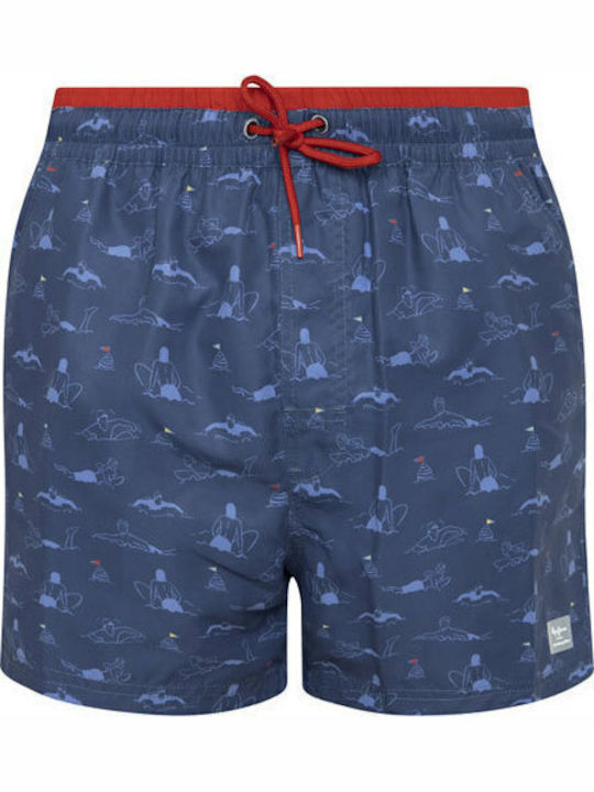 Asley Herren Badebekleidung Shorts Marineblau mit Mustern