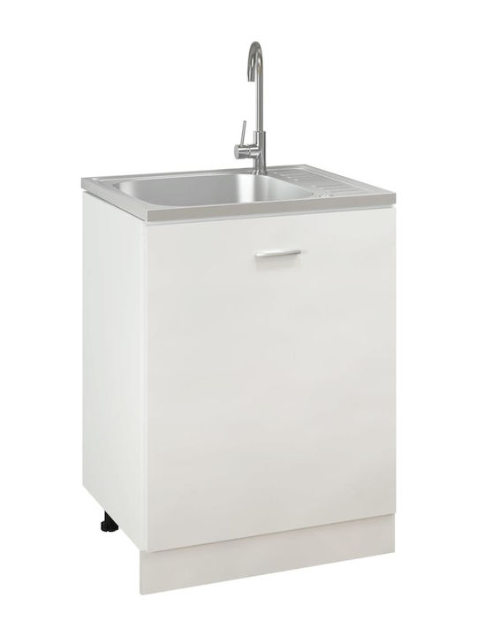 vidaXL Ένθετος Νεροχύτης Inox Μ50xΠ60cm Ασημί