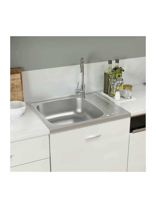 vidaXL Ένθετος Νεροχύτης Inox Μ50xΠ60cm Ασημί