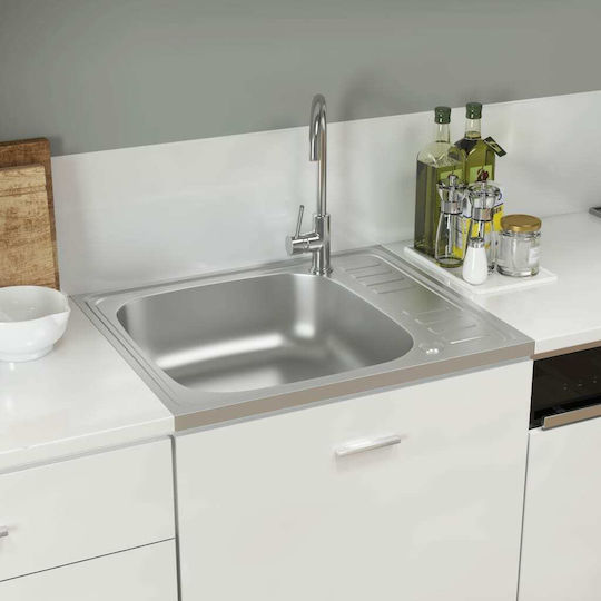 vidaXL Ένθετος Νεροχύτης Inox Μ50xΠ60cm Ασημί
