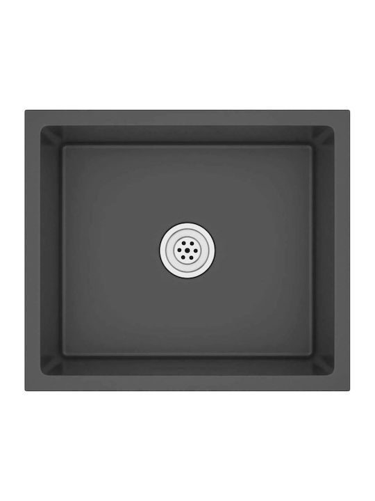 vidaXL Drop-In Sink Inox Brushed W51xD44cm Black