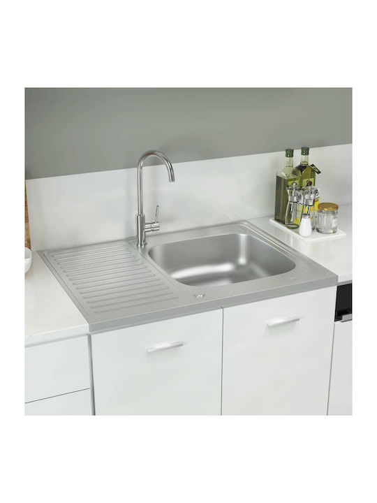 vidaXL Ένθετος Νεροχύτης Inox Μ80xΠ60cm Ασημί