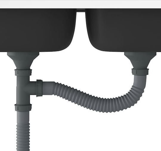 vidaXL Ένθετος Νεροχύτης Inox Μ80xΠ60cm Ασημί