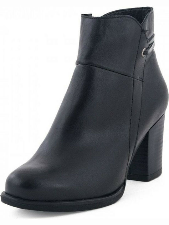 Leder Damen Knöchelstiefel Schwarz