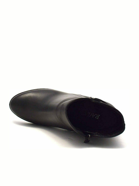 Leder Damen Knöchelstiefel Schwarz