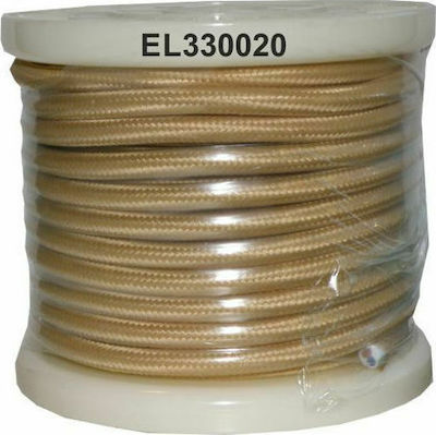 Elvhx Textile Υφασμάτινο Καλώδιο 2x0.75mm² 10m σε Μπεζ Χρώμα EL330020