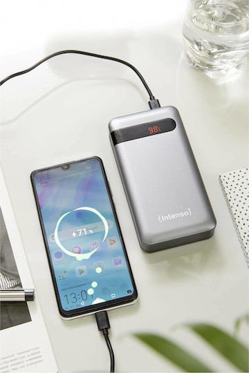 Intenso PD20000 Power Bank 20000mAh με Θύρα USB-A και Θύρα USB-C Quick Charge 3.0 / Power Delivery Γκρι