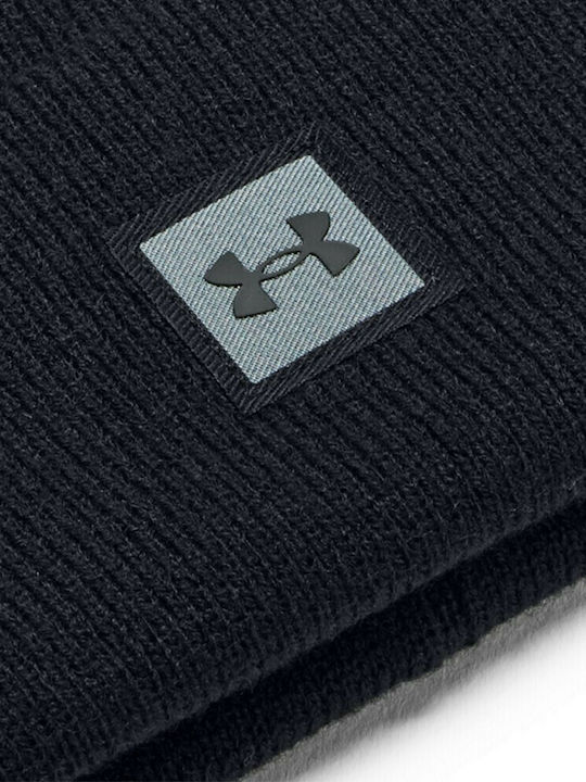 Beanie Ανδρικός Σκούφος με Rib Πλέξη σε Μαύρο χρώμα