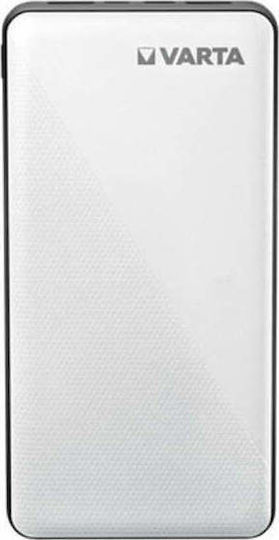 Varta Fast Energy Power Bank 20000mAh 18W cu 2 Porturi USB-A și Port USB-C Încărcare rapidă 3.0 Argint