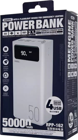 Remax RPP-162 Power Bank 50000mAh mit 4 USB-A Anschlüssen Weiß