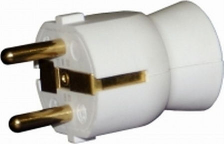 Legrand Male Schuko Plug Corner White