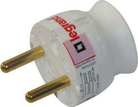 Legrand Male Schuko Plug Corner White 16A 90°