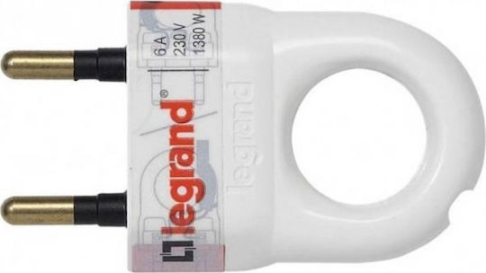 Legrand Male Bipolar Plug with Ring White