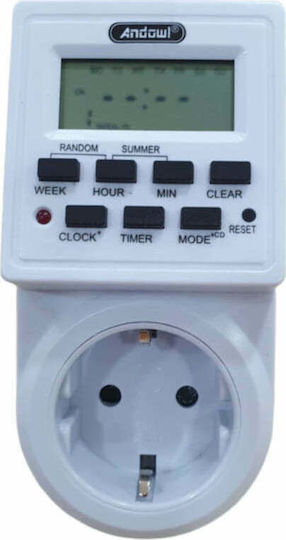 Andowl Digital Timer Socket Daily / Weekly with Random Programming Capability