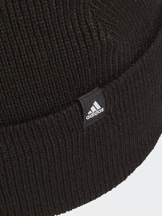 3-Stripes Beanie Unisex Σκούφος Πλεκτός σε Μαύρο χρώμα